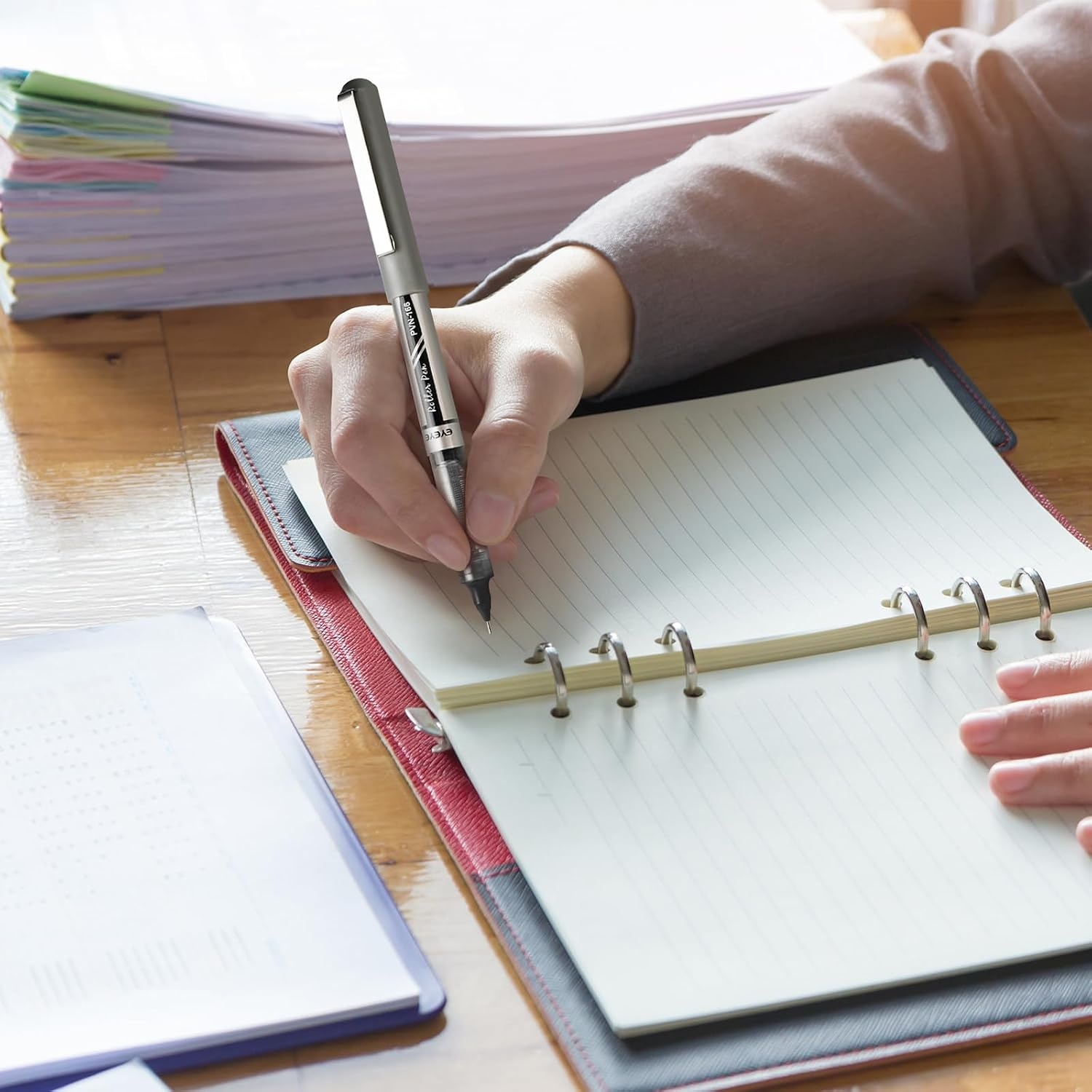 image:imageEYEYE 05mm Blue Pens Needle Roller Ball 12 Pack Rollerball Pen Extra Fine Point Quick Dry Liquid Ink Pens Fine Point Smooth Writing Pen for Journaling Note Taking Office School SuppliesBlackBlue