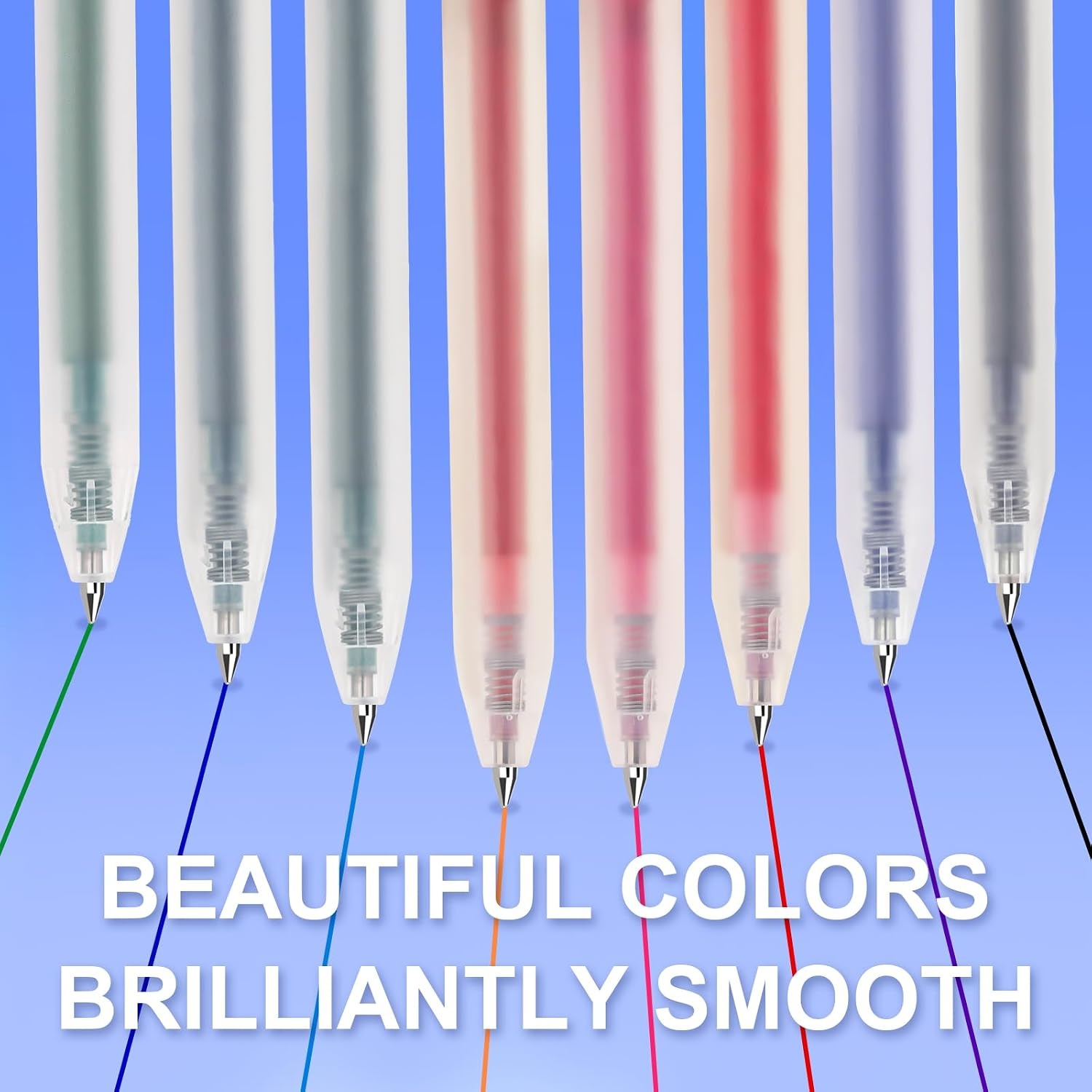 image:imageEYEYE 05mm Gel Pens Assorted Colors 8 Pack Retractable Gel Pen Quick Drying Extra Fine Point Smooth Writing Pen for Journaling Note Taking Office School Supplies05mm
