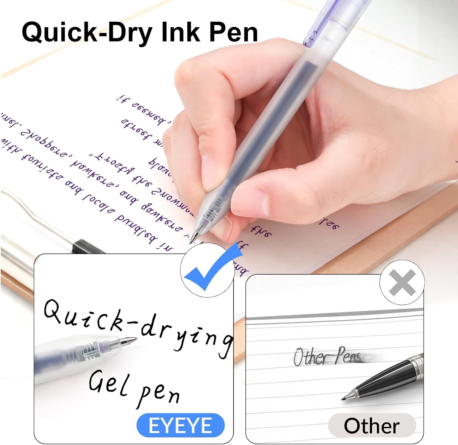 image:imageEYEYE 05mm Gel Pens Assorted Colors 8 Pack Retractable Gel Pen Quick Drying Extra Fine Point Smooth Writing Pen for Journaling Note Taking Office School Supplies05mm