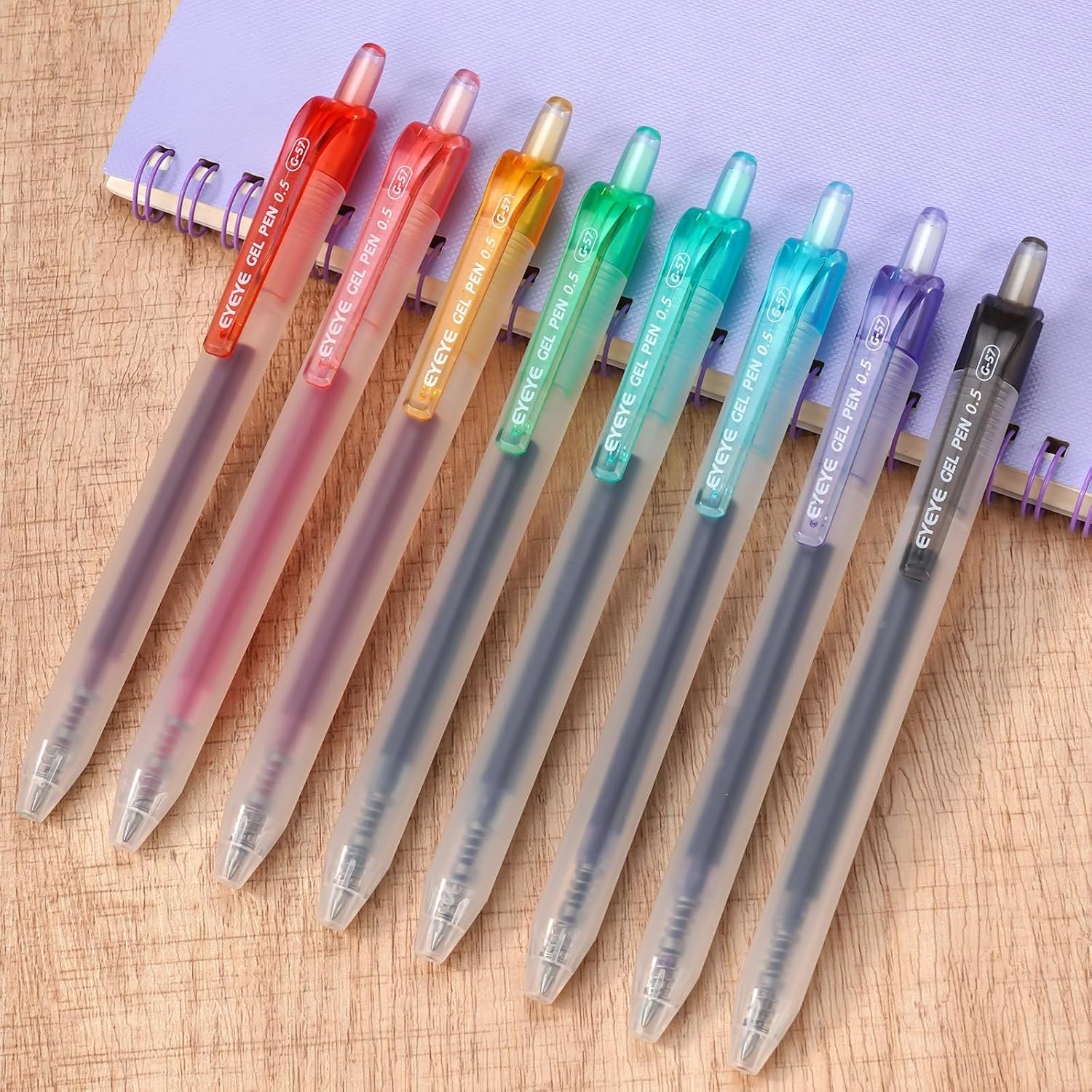 image:imageEYEYE 05mm Gel Pens Assorted Colors 8 Pack Retractable Gel Pen Quick Drying Extra Fine Point Smooth Writing Pen for Journaling Note Taking Office School Supplies05mm