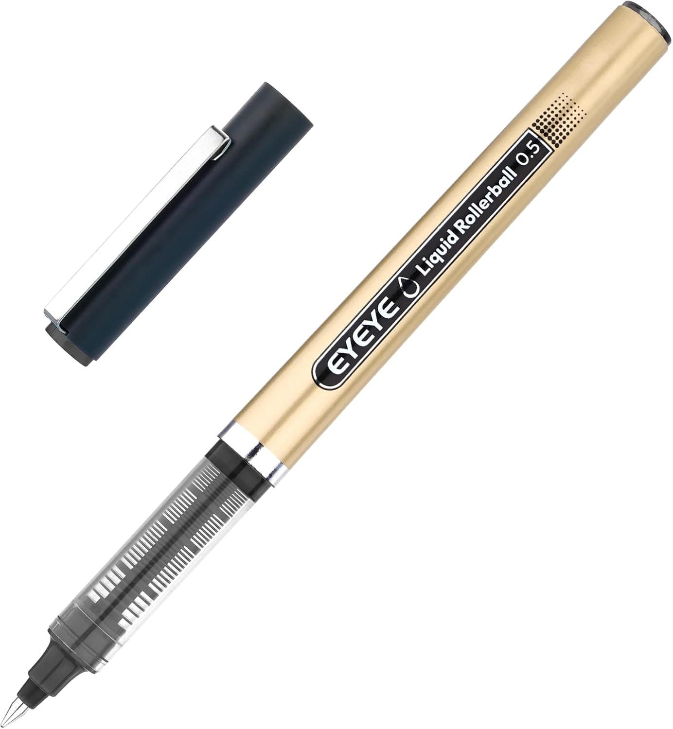 image:imageEYEYE 12 Pack 05mm Extra Fine Point Blue Rollerball Pens Quick Dry Liquid Ink Smooth Writing Fine Tip Pens for Journaling Note Taking Office amp School SuppliesBlackBlue