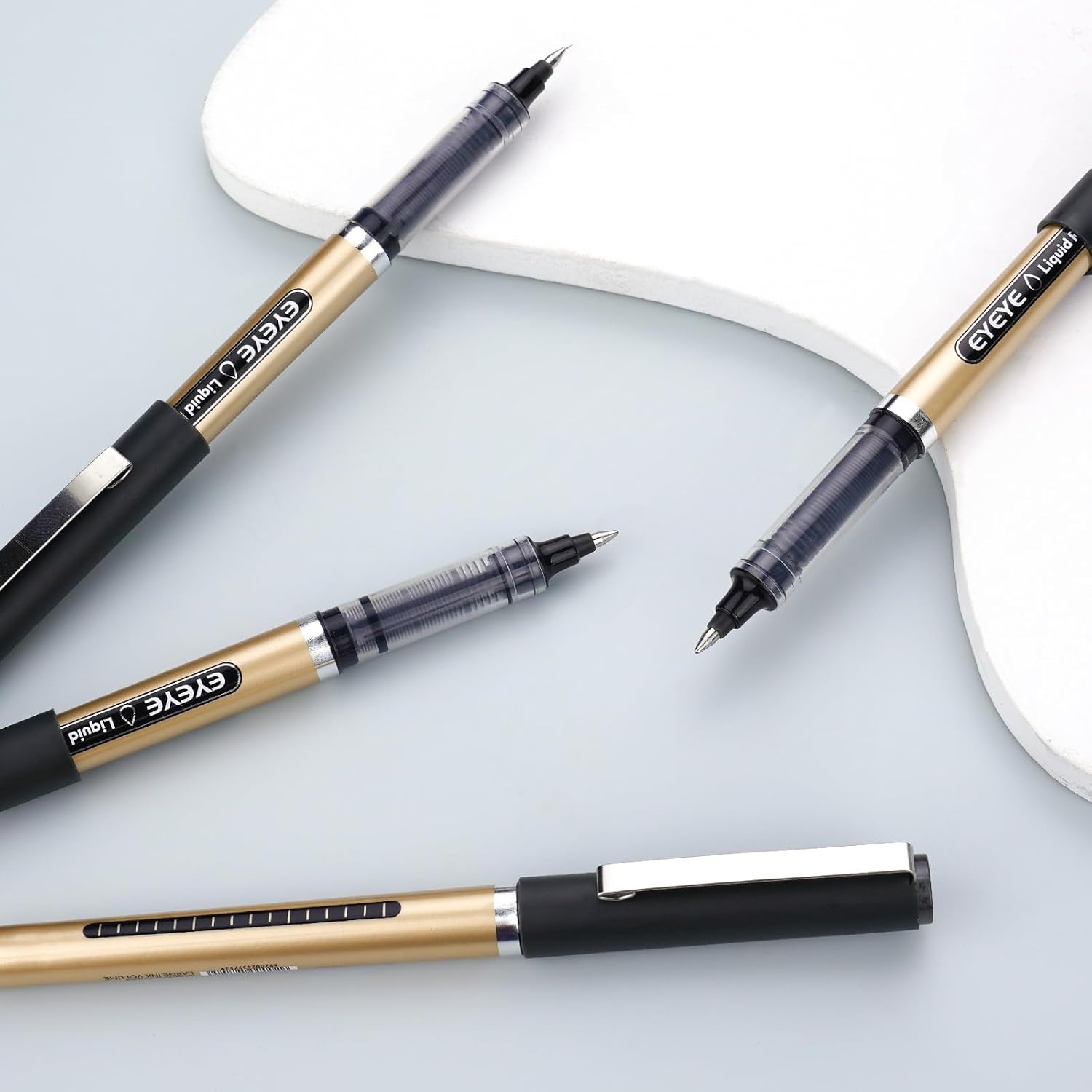 image:imageEYEYE 12 Pack 05mm Extra Fine Point Blue Rollerball Pens Quick Dry Liquid Ink Smooth Writing Fine Tip Pens for Journaling Note Taking Office amp School SuppliesBlackBlue