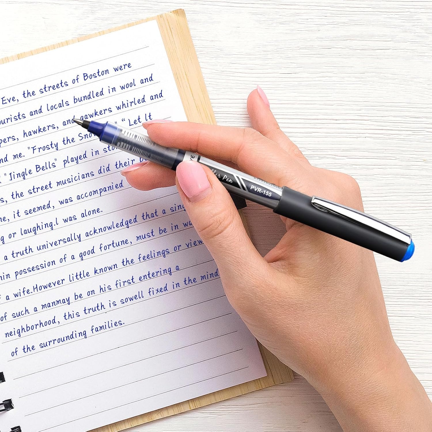 image:imageEYEYE Black Rollerball Pens 16 Pack 07mm Medium Point Quick Dry Roller Ball Pens Liquid Ink Pen Fine Point Smooth Writing Pens for Journaling School Office WritingBlue