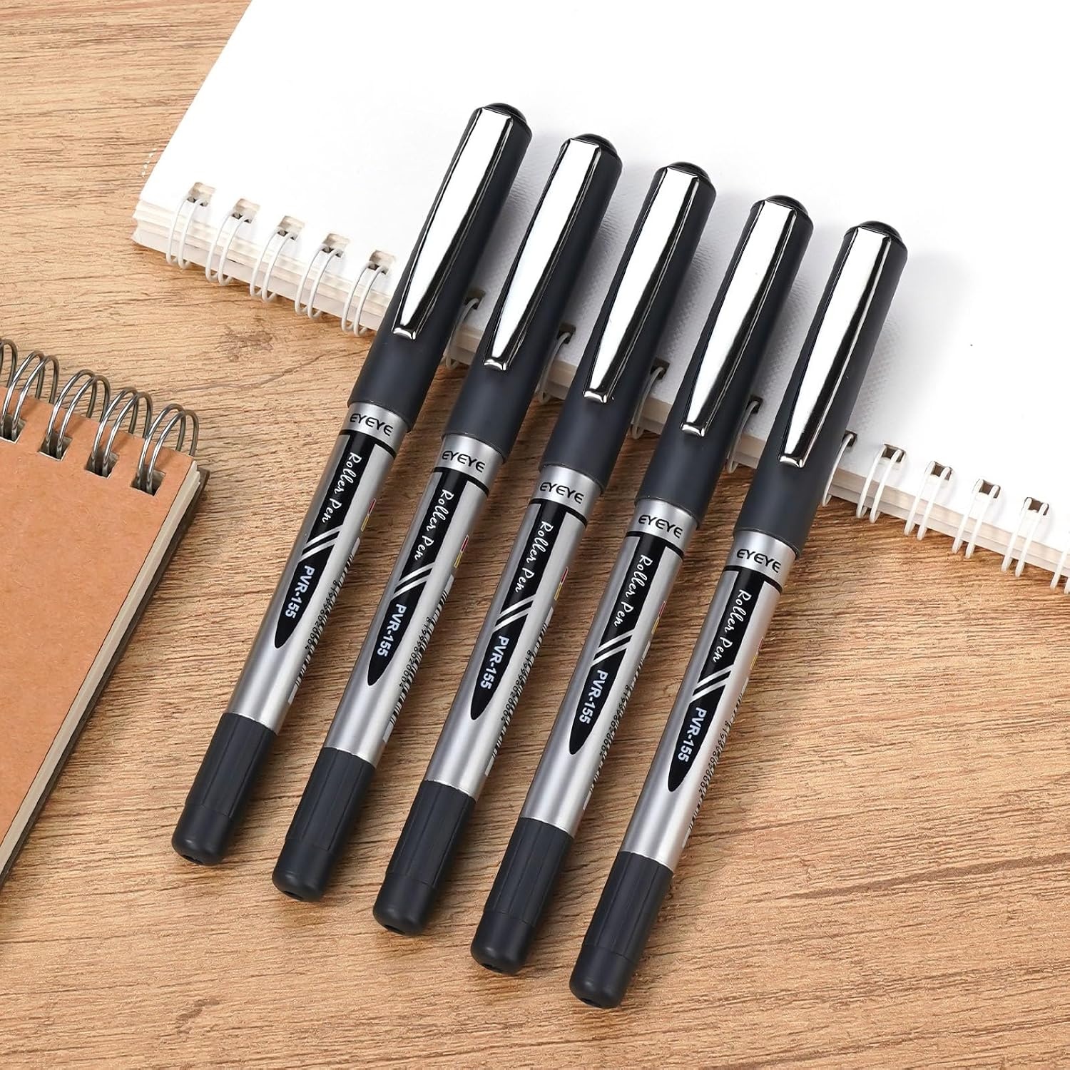 image:imageEYEYE Black Rollerball Pens 16 Pack 07mm Medium Point Quick Dry Roller Ball Pens Liquid Ink Pen Fine Point Smooth Writing Pens for Journaling School Office WritingBlack