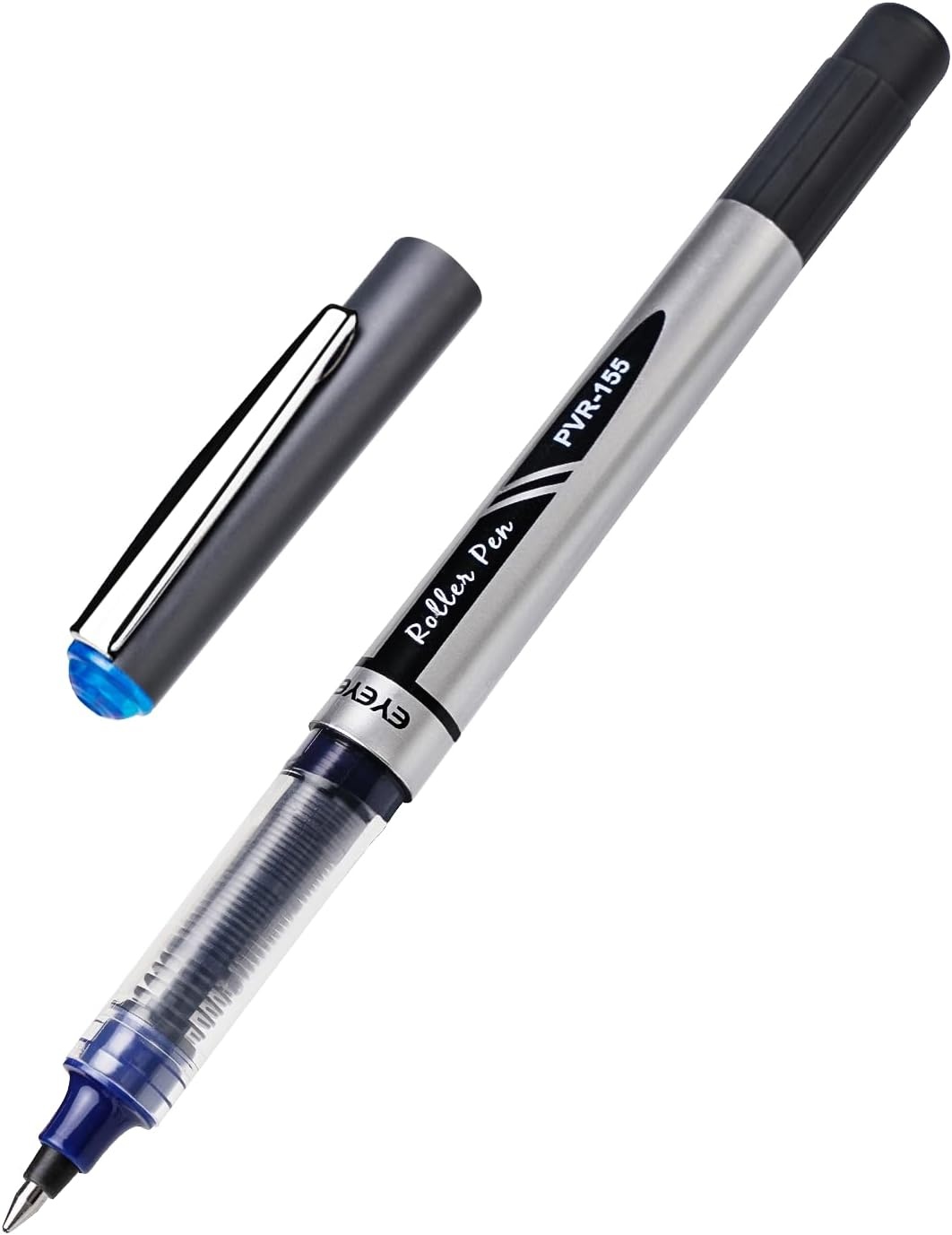 image:imageEYEYE Blue Rollerball Pens 07mm 25 Pack Liquid Ink Roller Ball Pen Medium Point Quick Dry Blue Ink Pens Fine Point Smooth Writing Pen for Journaling Note Taking Office School SuppliesBlackBlue