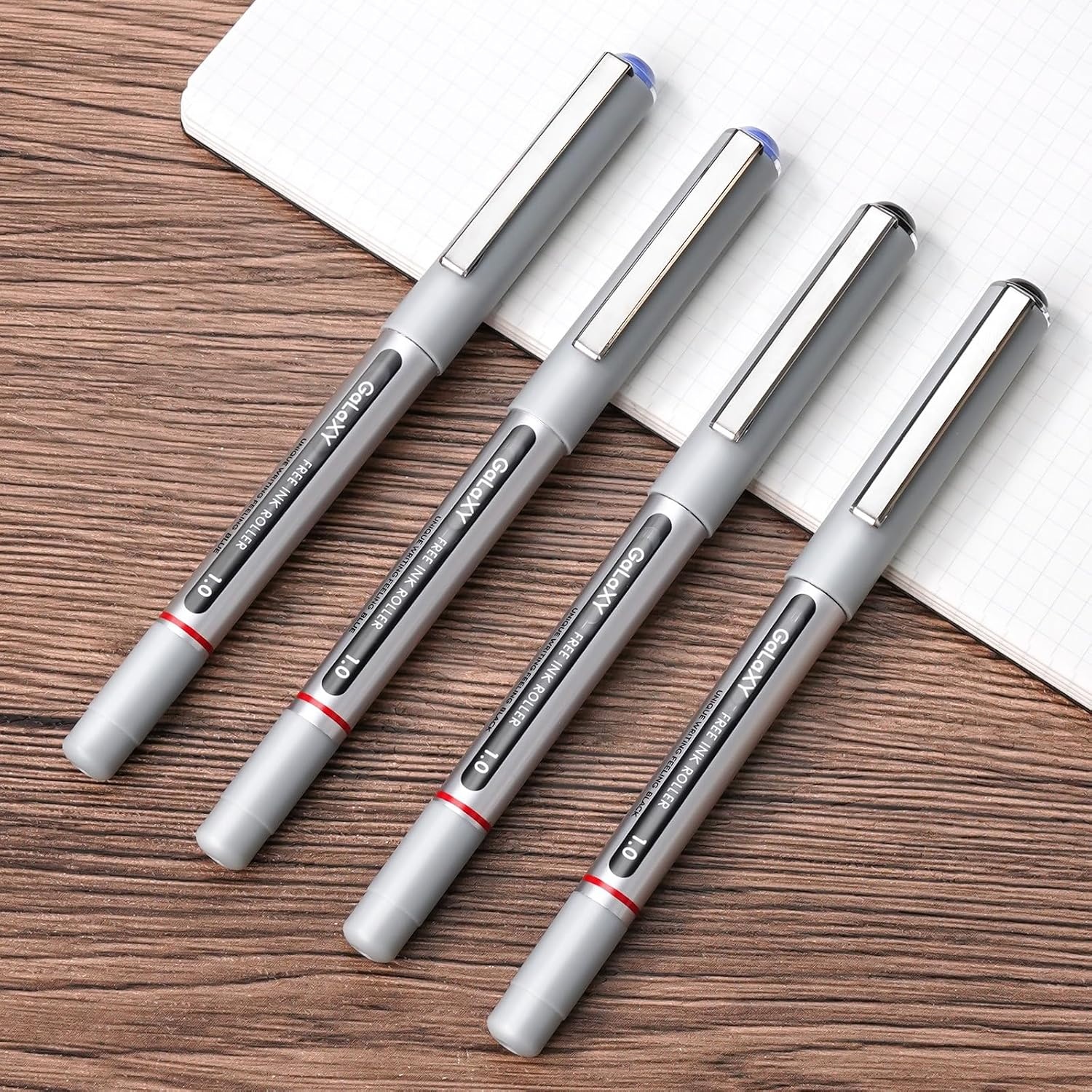 image:imageEYEYE Blue Rollerball Pens 10mm 25 Pack Roller Ball Pen Quick Dry Liquid Blue Ink Pens Bold Point Smooth Writing Pen for Journaling Note Taking Office School SuppliesBlackBlue