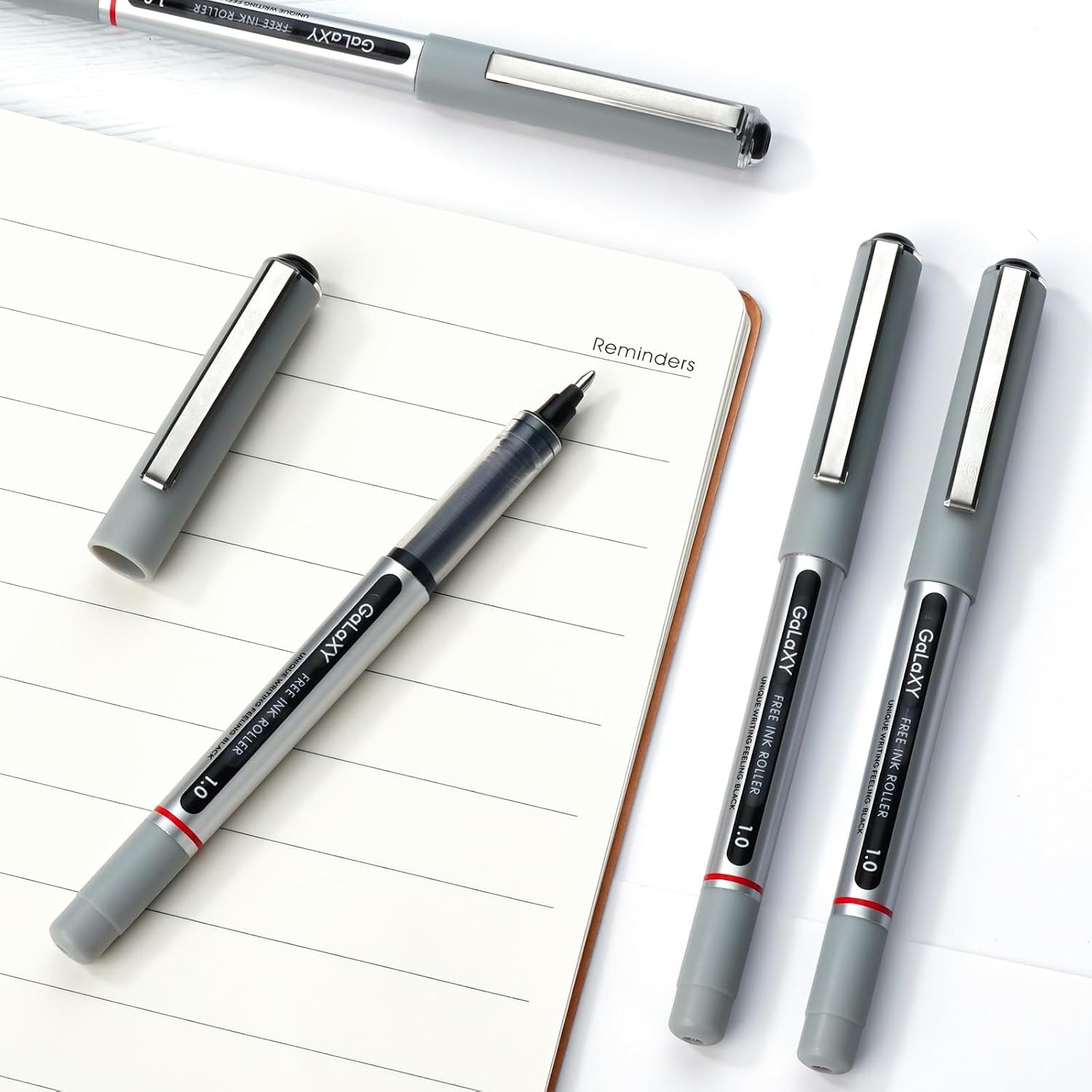 image:imageEYEYE Blue Rollerball Pens 10mm 25 Pack Roller Ball Pen Quick Dry Liquid Blue Ink Pens Bold Point Smooth Writing Pen for Journaling Note Taking Office School SuppliesBlack