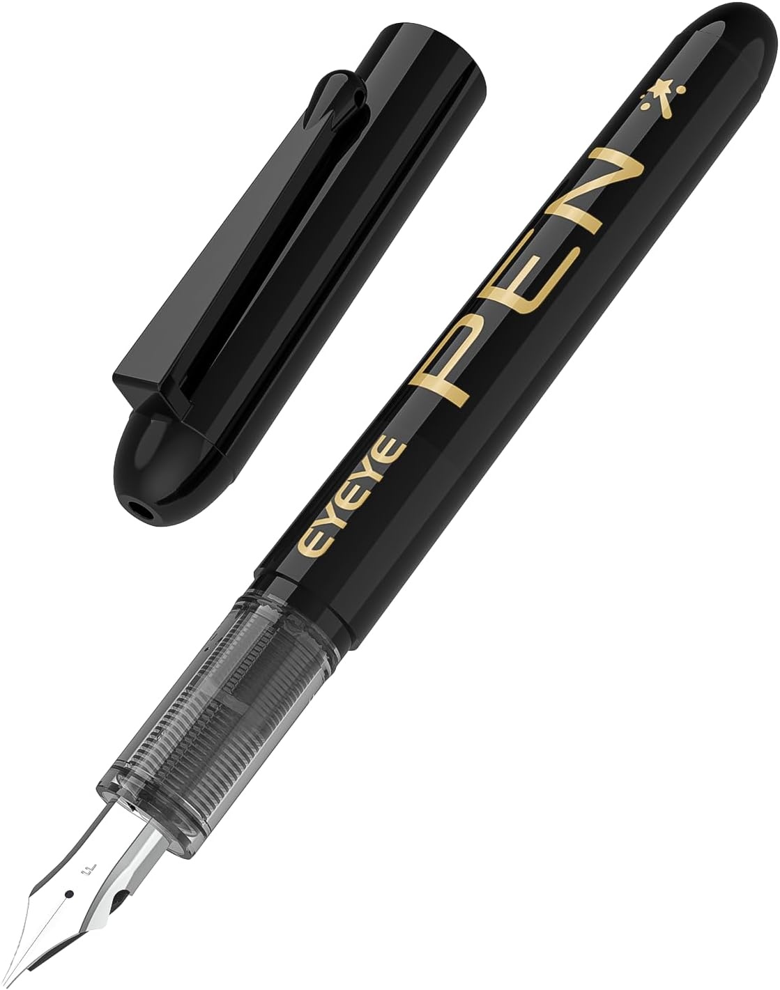 image:imageEYEYE Disposable Fountain Pens 8 Pack Black Fine Point Pens for Writing Stainless Steel Nib Smooth Writing for Journaling Drafting Sketching Doodling amp Office Supplies4 Black4 Blue