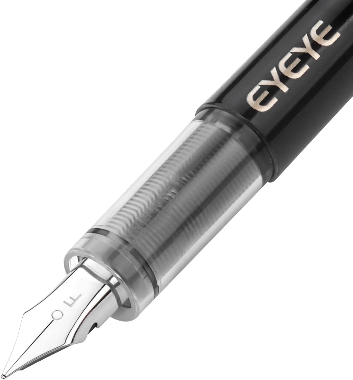 image:imageEYEYE Disposable Fountain Pens Fine Nib 9 Pack Multicolor Fountain Pens for Writing Stainless Steel Nib Black Barrel Smooth Writing for Calligraphy Journaling Drafting Office amp School SuppliesBlackBlue