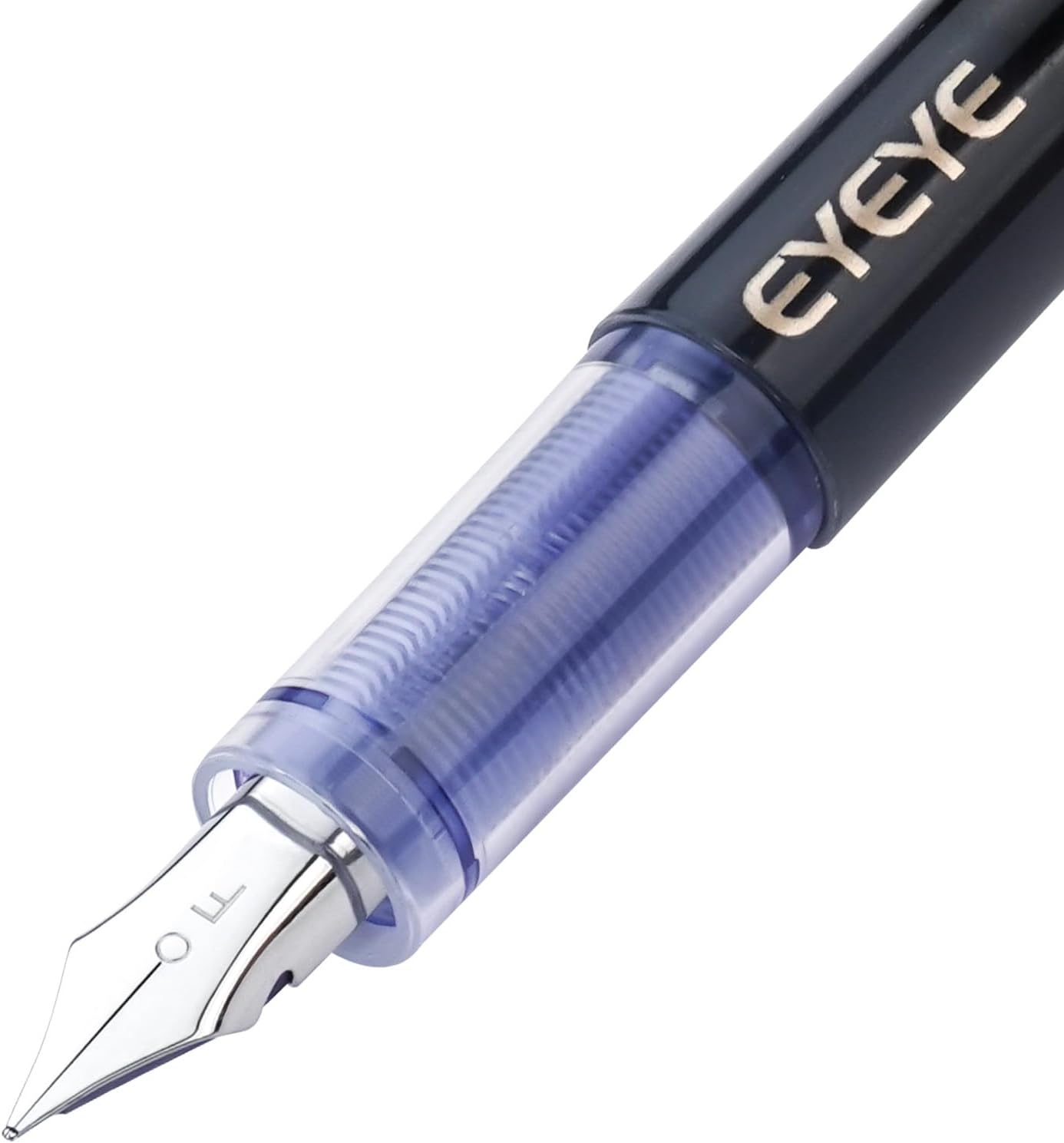 image:imageEYEYE Disposable Fountain Pens Fine Nib 9 Pack Multicolor Fountain Pens for Writing Stainless Steel Nib Black Barrel Smooth Writing for Calligraphy Journaling Drafting Office amp School SuppliesBlue