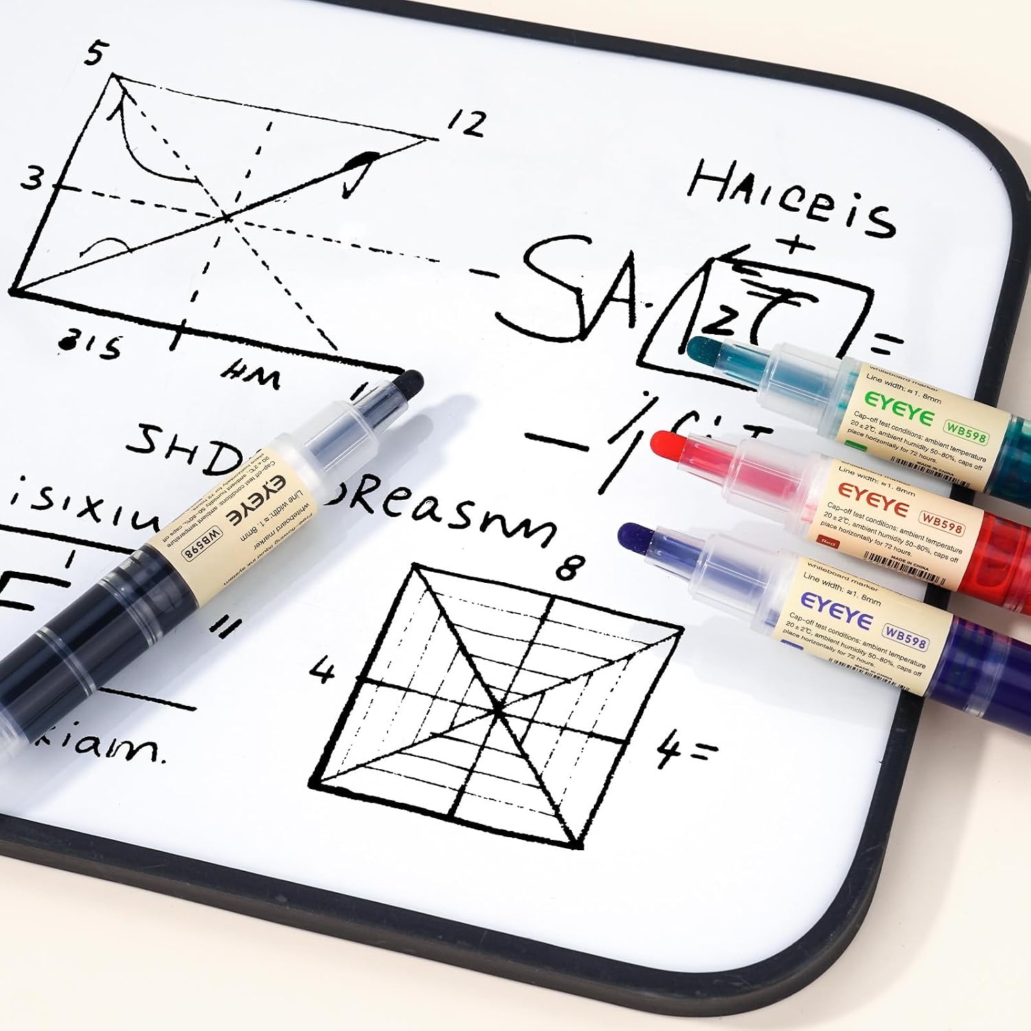 image:imageEYEYE Dry Erase Markers 10 Packs Black Whiteboard Markers Bulk Low Odor Easy Clean Ideal for Classroom School Office Home Whiteboard UseBlack
