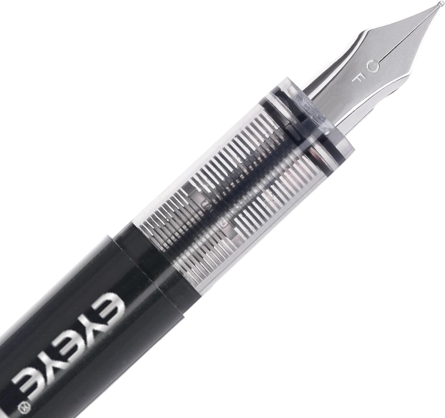 image:imageEYEYE Fountain Pens for Writing 5 Black 4 Blue Disposable Fountain Pens Stainless Steel Nib Clear Barrel Fine Point Smooth Writing for Calligraphy Journaling Office amp School SuppliesBlack