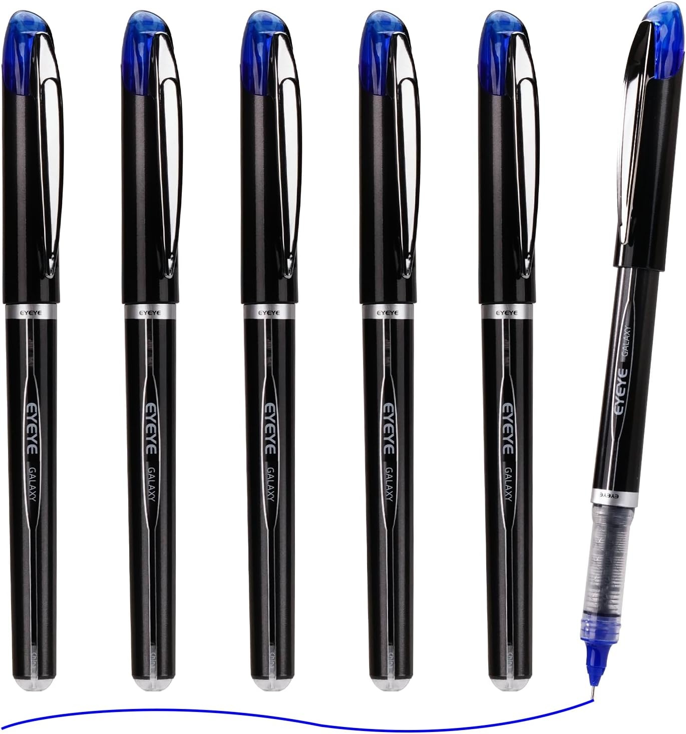 image:imageEYEYE Liquid Ink Rollerball Pen 07mm 6 Assorted Colors Medium Point Pen Quick Dry Liquid Ink Pens Fine Point Smooth Writing Pens for Journaling Note Taking Office School SuppliesBlue