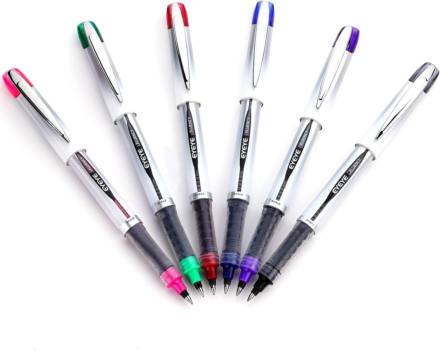 image:imageEYEYE Liquid Ink Rollerball Pen 07mm 6 Assorted Colors Medium Point Pen Quick Dry Liquid Ink Pens Fine Point Smooth Writing Pens for Journaling Note Taking Office School SuppliesMulticolor