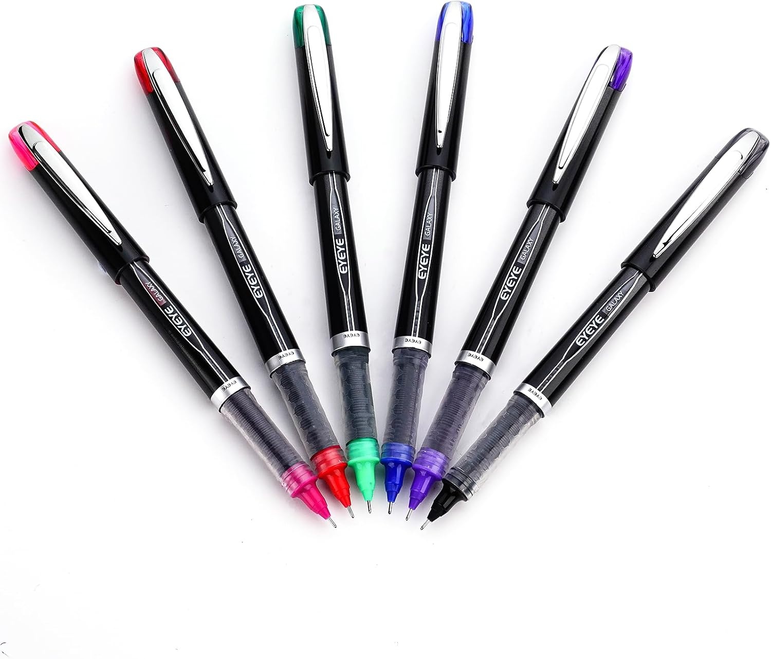 image:imageEYEYE Liquid Ink Rollerball Pen 07mm 6 Assorted Colors Medium Point Pen Quick Dry Liquid Ink Pens Fine Point Smooth Writing Pens for Journaling Note Taking Office School SuppliesMulticolor