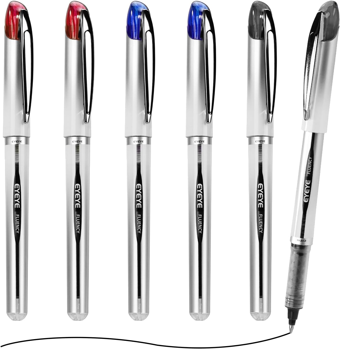 image:imageEYEYE Liquid Ink Rollerball Pen 07mm 6 Assorted Colors Medium Point Pen Quick Dry Liquid Ink Pens Fine Point Smooth Writing Pens for Journaling Note Taking Office School Supplies3 Colors