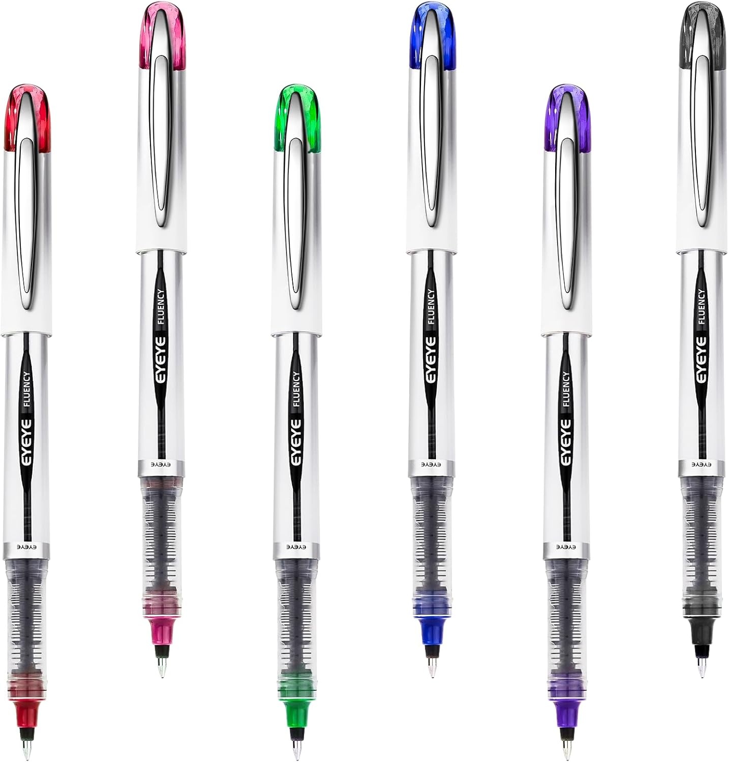 image:imageEYEYE Liquid Ink Rollerball Pen 07mm 6 Assorted Colors Medium Point Pen Quick Dry Liquid Ink Pens Fine Point Smooth Writing Pens for Journaling Note Taking Office School SuppliesMulticolor