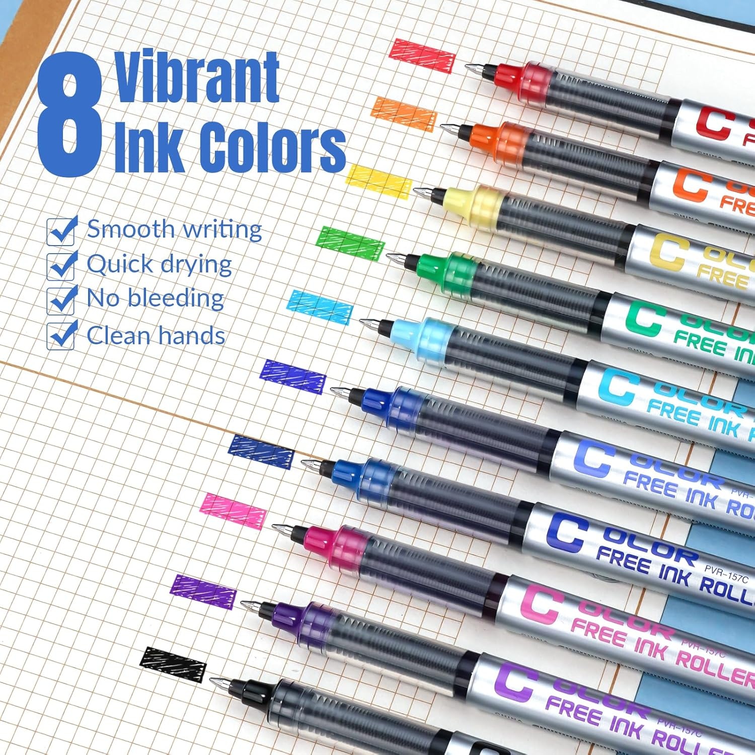 image:imageEYEYE Needle Rollerball Pens 05mm 10 Assorted Colors Extra Fine Point Pen Quick Dry Liquid Ink Pens Fine Point Smooth Writing Pen for Journaling Note Taking Office Doodling amp Gifts10 Colors