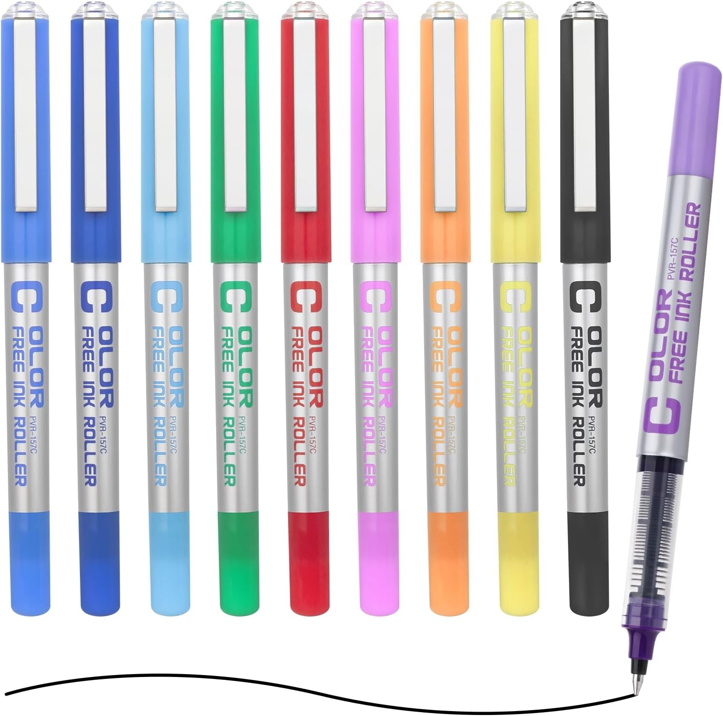 image:imageEYEYE Needle Rollerball Pens 05mm 10 Assorted Colors Extra Fine Point Pen Quick Dry Liquid Ink Pens Fine Point Smooth Writing Pen for Journaling Note Taking Office Doodling amp Gifts10 Colors