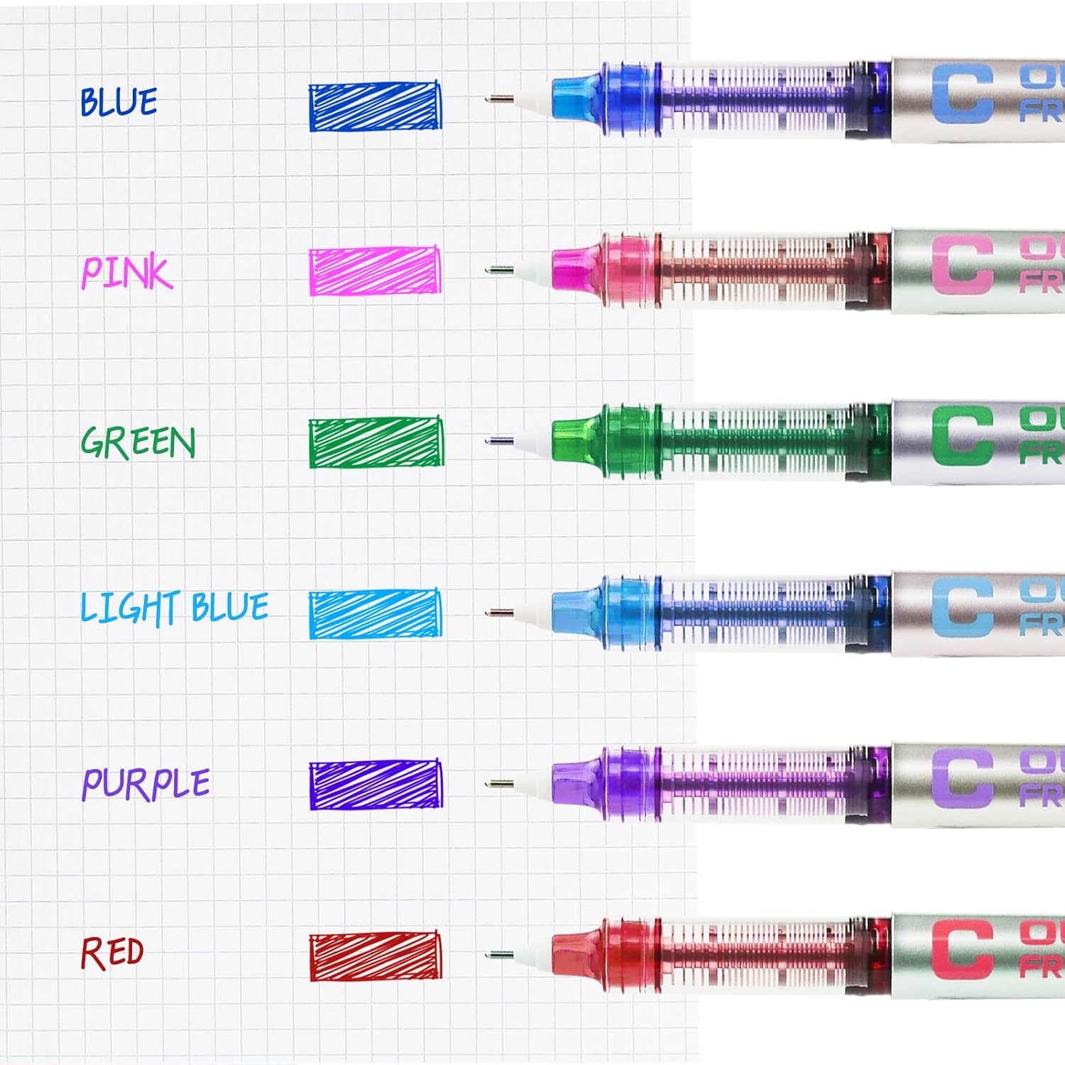 image:imageEYEYE Needle Rollerball Pens 05mm 10 Assorted Colors Extra Fine Point Pen Quick Dry Liquid Ink Pens Fine Point Smooth Writing Pen for Journaling Note Taking Office Doodling amp Gifts6 Colors