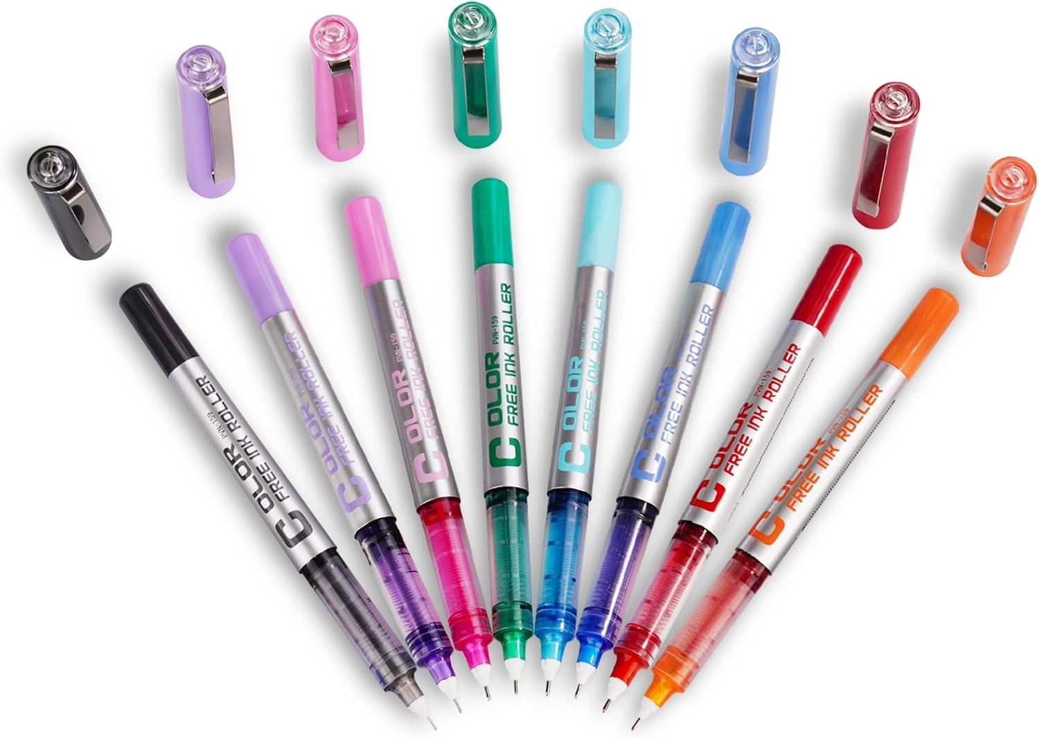 image:imageEYEYE Needle Rollerball Pens 05mm 10 Assorted Colors Extra Fine Point Pen Quick Dry Liquid Ink Pens Fine Point Smooth Writing Pen for Journaling Note Taking Office Doodling amp Gifts8 Colors