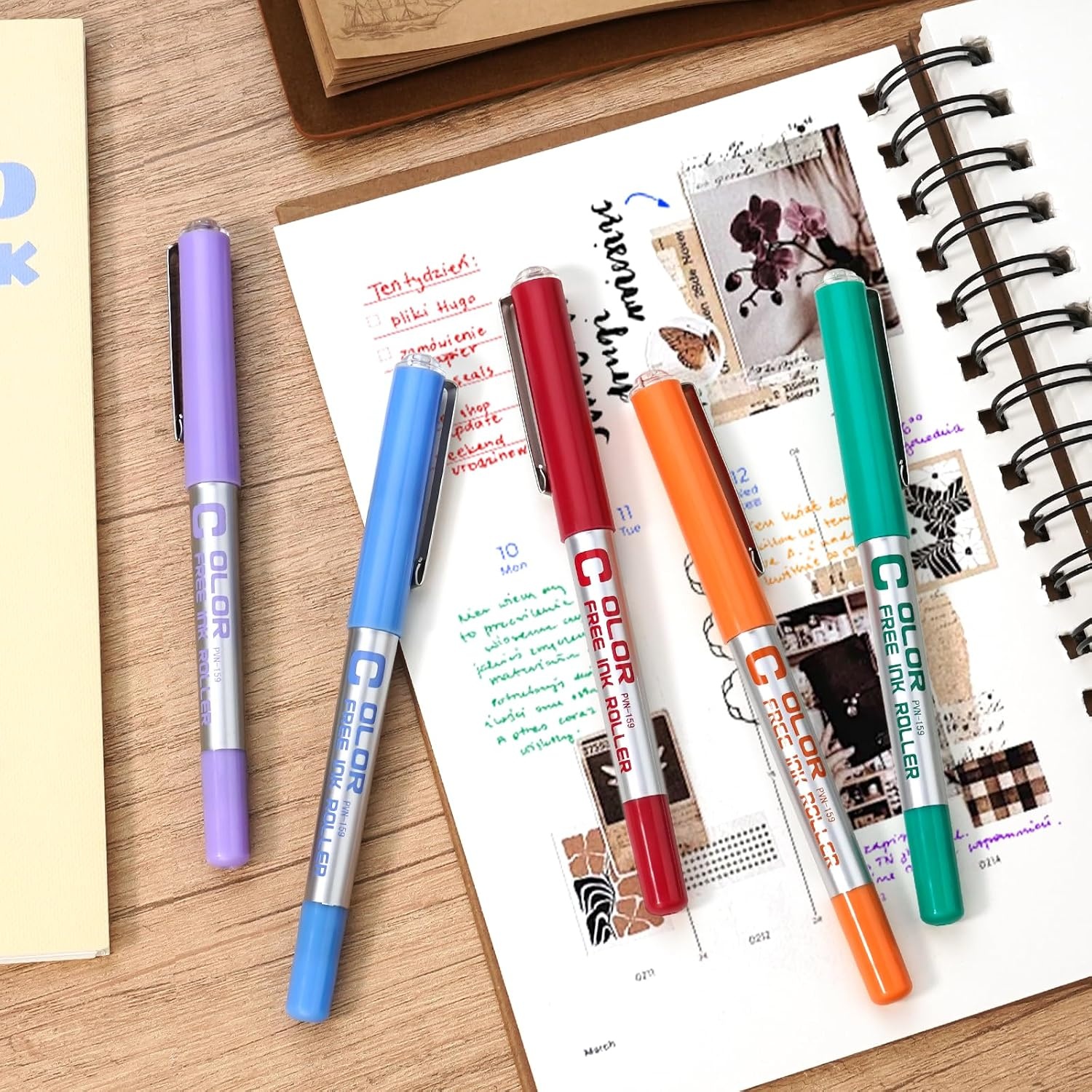 image:imageEYEYE Needle Rollerball Pens 05mm 10 Assorted Colors Extra Fine Point Pen Quick Dry Liquid Ink Pens Fine Point Smooth Writing Pen for Journaling Note Taking Office Doodling amp Gifts12 Colors
