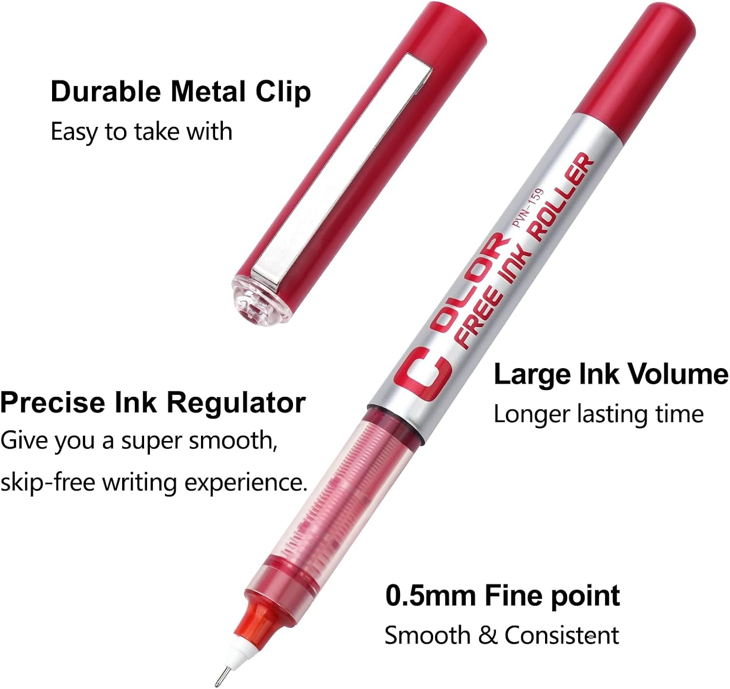 image:imageEYEYE Needle Rollerball Pens 05mm 10 Assorted Colors Extra Fine Point Pen Quick Dry Liquid Ink Pens Fine Point Smooth Writing Pen for Journaling Note Taking Office Doodling amp Gifts12 Colors