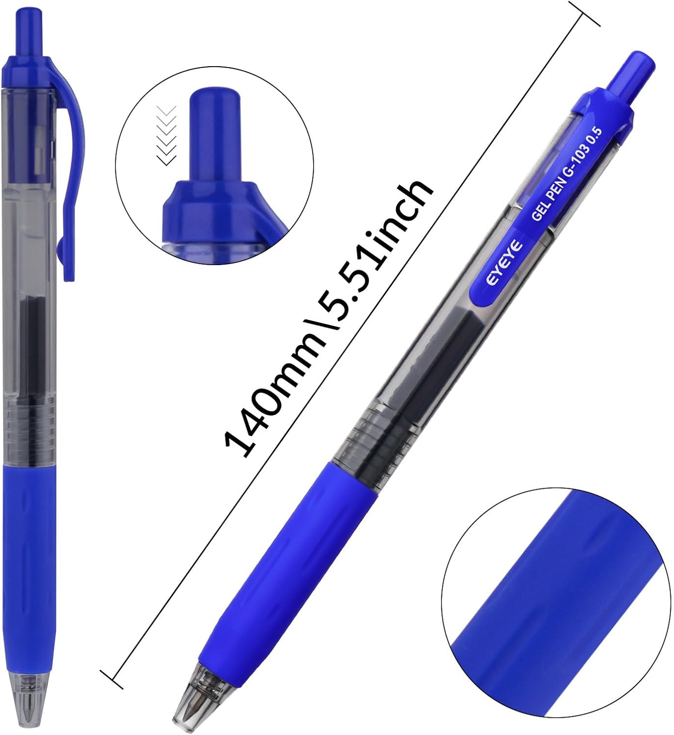 image:imageEYEYE Red Gel Pens 15 Pack G103 Retractable 05mm Extra Fine Point Quick Dry Red Ink Pen Fine Point Smooth Writing Pens for Journaling School Office WritingBlue