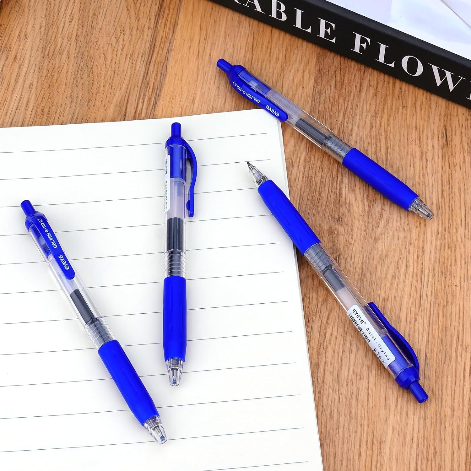 image:imageEYEYE Red Gel Pens 15 Pack G103 Retractable 07mm Medium Point Quick Dry Red Ink Pen Fine Point Smooth Writing Pens for Journaling School Office WritingBlackBlue