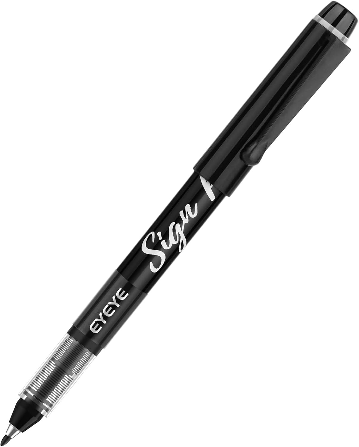 image:imageEYEYE Sign Pens 9 Pack Black Blue Red Green 10mm Nib Tip 06mm Line Liquid Ink Sign Pen Smooth Writing Fineliner Marker Pens Quick DryingBlackBlueRed