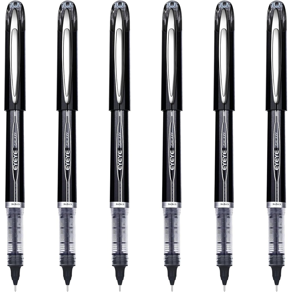 image:imageEYEYE Liquid Ink Rollerball Pen 07mm 6 Assorted Colors Medium Point Pen Quick Dry Liquid Ink Pens Fine Point Smooth Writing Pens for Journaling Note Taking Office School SuppliesBlack