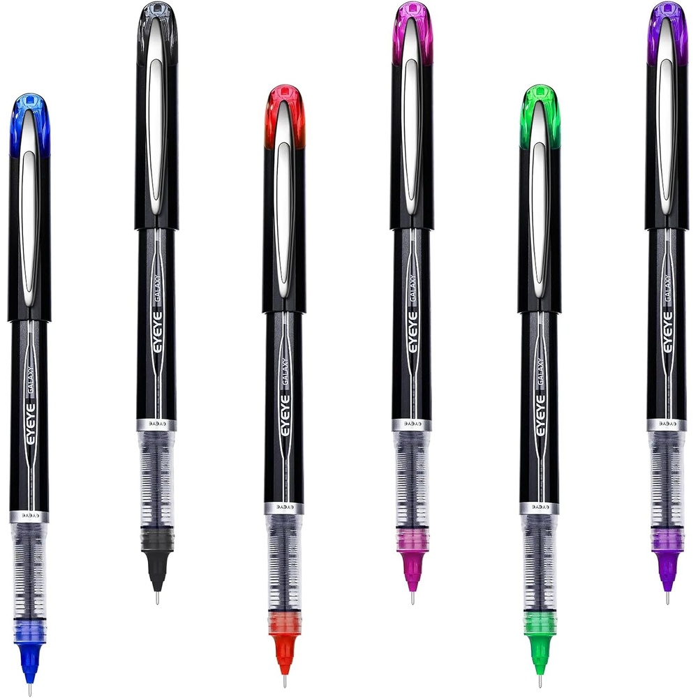 image:imageEYEYE Liquid Ink Rollerball Pen 07mm 6 Assorted Colors Medium Point Pen Quick Dry Liquid Ink Pens Fine Point Smooth Writing Pens for Journaling Note Taking Office School SuppliesMulticolor