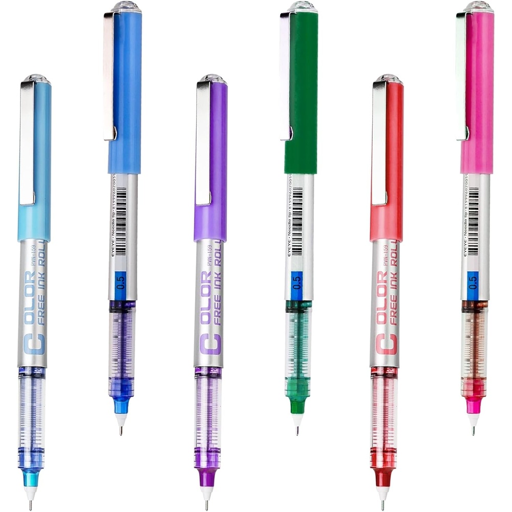 image:imageEYEYE Needle Rollerball Pens 05mm 10 Assorted Colors Extra Fine Point Pen Quick Dry Liquid Ink Pens Fine Point Smooth Writing Pen for Journaling Note Taking Office Doodling amp Gifts6 Colors