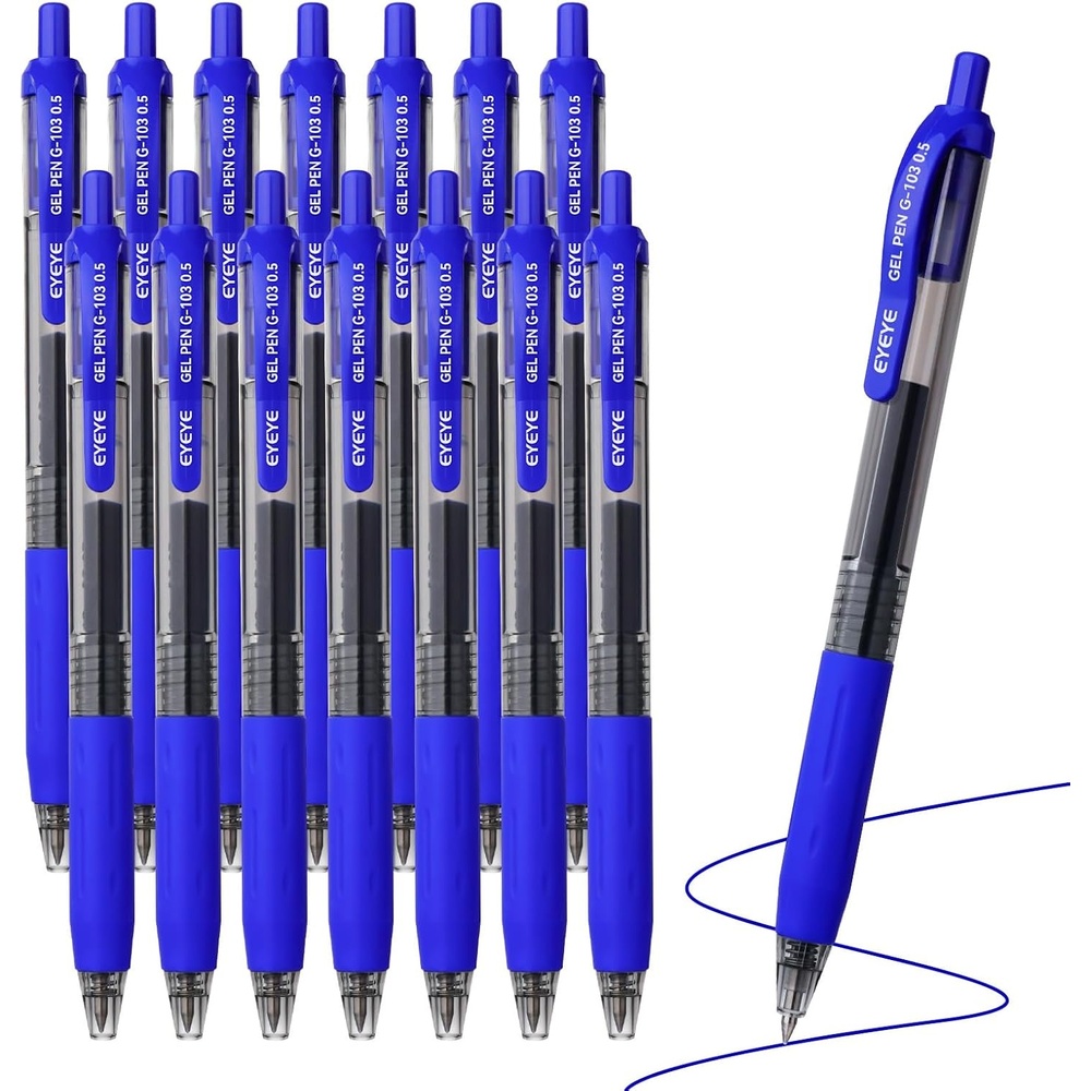 image:imageEYEYE Red Gel Pens 15 Pack G103 Retractable 05mm Extra Fine Point Quick Dry Red Ink Pen Fine Point Smooth Writing Pens for Journaling School Office WritingBlue