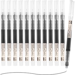 image:imageEYEYE 038mm Black Tip Rollerball Pens Needle 12 Pack Ultra Fine Point Pen Quick Dry Liquid Ink Pens Fine Point Smooth Writing Pen for Journaling Note Taking Office School SuppliesBlack