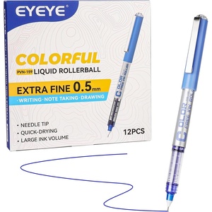 image:imageEYEYE 05mm Blue Pens Needle Tip 12 Pack Rollerball Pen Extra Fine Point Quick Dry Blue Liquid Ink Pens Fine Point Smooth Writing Pen for Journaling Note Taking Office School SuppliesBlue