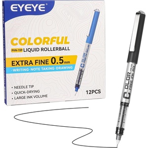 image:imageEYEYE 05mm Blue Pens Needle Tip 12 Pack Rollerball Pen Extra Fine Point Quick Dry Blue Liquid Ink Pens Fine Point Smooth Writing Pen for Journaling Note Taking Office School SuppliesBlack