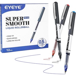 image:imageEYEYE 05mm Rollerball Pens Blue 50 Pack Extra Fine Point Liquid Ink Roller Ball Pen Quick Dry Blue Ink Pens Fine Point Smooth Writing Pen for Journaling Note Taking Office School SuppliesBlackBlueRed