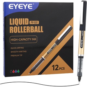 image:imageEYEYE 12 Pack 05mm Extra Fine Point Blue Rollerball Pens Quick Dry Liquid Ink Smooth Writing Fine Tip Pens for Journaling Note Taking Office amp School SuppliesBlack