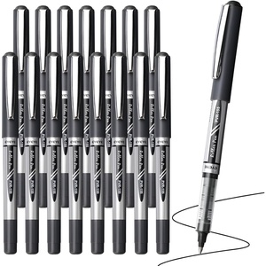 image:imageEYEYE Black Rollerball Pens 16 Pack 07mm Medium Point Quick Dry Roller Ball Pens Liquid Ink Pen Fine Point Smooth Writing Pens for Journaling School Office WritingBlack