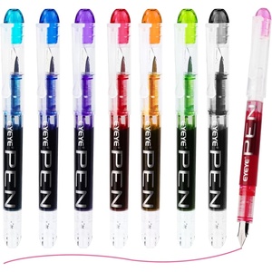 image:imageEYEYE Disposable Fountain Pens 8 Pack Black Fine Point Pens for Writing Stainless Steel Nib Smooth Writing for Journaling Drafting Sketching Doodling amp Office SuppliesMulticolor