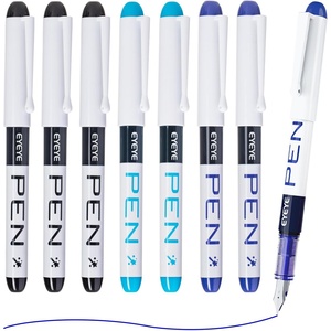 image:imageEYEYE Disposable Fountain Pens 8 Pack Black Fine Point Pens for Writing Stainless Steel Nib Smooth Writing for Journaling Drafting Sketching Doodling amp Office Supplies3 Black3 Blue2 Light Blue