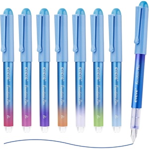 image:imageEYEYE Disposable Fountain Pens for Writing Medium Point Stainless Steel Nib Pack of 8 Assorted ColorsMulticolor