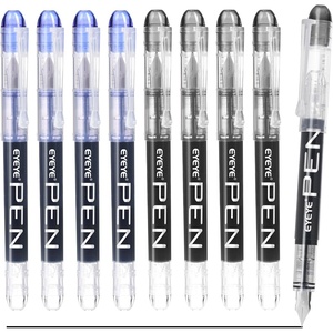 image:imageEYEYE Fountain Pens for Writing 5 Black 4 Blue Disposable Fountain Pens Stainless Steel Nib Clear Barrel Fine Point Smooth Writing for Calligraphy Journaling Office amp School SuppliesBlackBlue