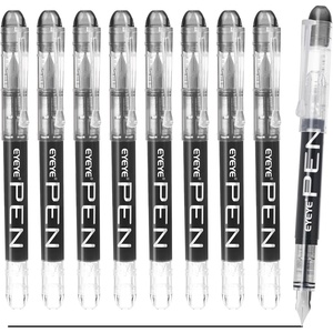 image:imageEYEYE Fountain Pens for Writing 5 Black 4 Blue Disposable Fountain Pens Stainless Steel Nib Clear Barrel Fine Point Smooth Writing for Calligraphy Journaling Office amp School SuppliesBlack