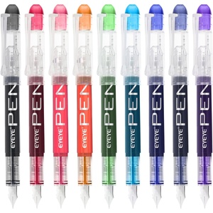 image:imageEYEYE Fountain Pens for Writing 5 Black 4 Blue Disposable Fountain Pens Stainless Steel Nib Clear Barrel Fine Point Smooth Writing for Calligraphy Journaling Office amp School Supplies9 Colors