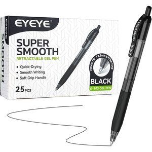 image:imageEYEYE G103 Retractable Gel Pens Black 50 Pack 05mm Extra Fine Point Ink Pen Quick Dry Ballpoint Pen Fine Point Smooth Writing Pens for for Office School SuppliesBlack
