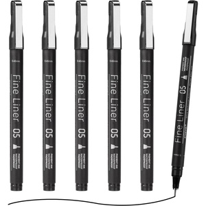 image:imageEYEYE Micro Fineliner Pens Black Drawing Art Pens12 Archival Pen Waterproof Ink Set Artist Supplies Archival Inking Markers Sketch Outline Pen Precision Drawing and Sketching Kit6 Pack 045mm