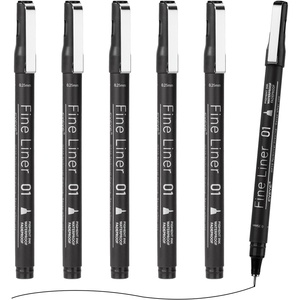 image:imageEYEYE Micro Fineliner Pens Black Drawing Art Pens12 Archival Pen Waterproof Ink Set Artist Supplies Archival Inking Markers Sketch Outline Pen Precision Drawing and Sketching Kit6 Pack 025mm