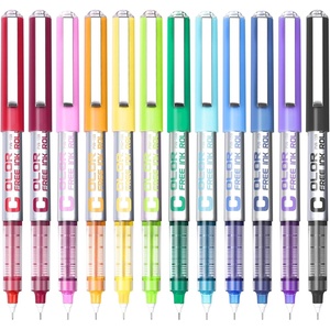 image:imageEYEYE Needle Rollerball Pens 05mm 10 Assorted Colors Extra Fine Point Pen Quick Dry Liquid Ink Pens Fine Point Smooth Writing Pen for Journaling Note Taking Office Doodling amp Gifts12 Colors